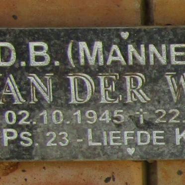 WALT D.B., van der 1945-2014