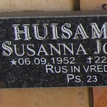 HUISAMEN Susanna Josina 1952-2019