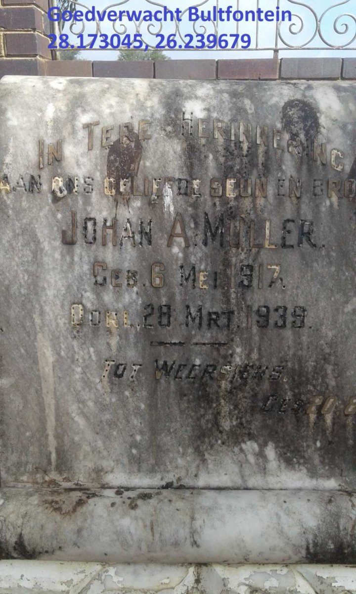 MULLER Johan A. 1917-1939