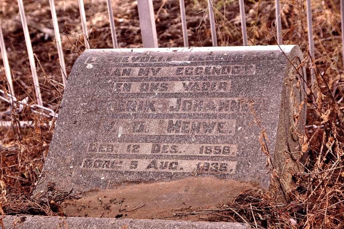 MERWE Hendrik Johannes, v.d. 1856-1936