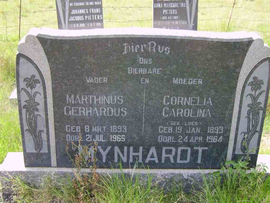 MYNHARDT Marthinus Gerhardus 1893-1965 &amp; Cornelia Carolina LUES 1893-1964