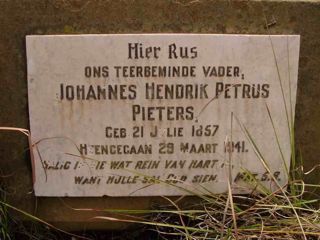 PIETERS Johannes Hendrik Petrus 1857-1941