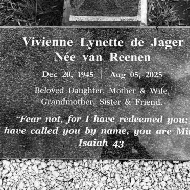 JAGER Vivienne Lynette, de nee VAN REENEN 1945-2025