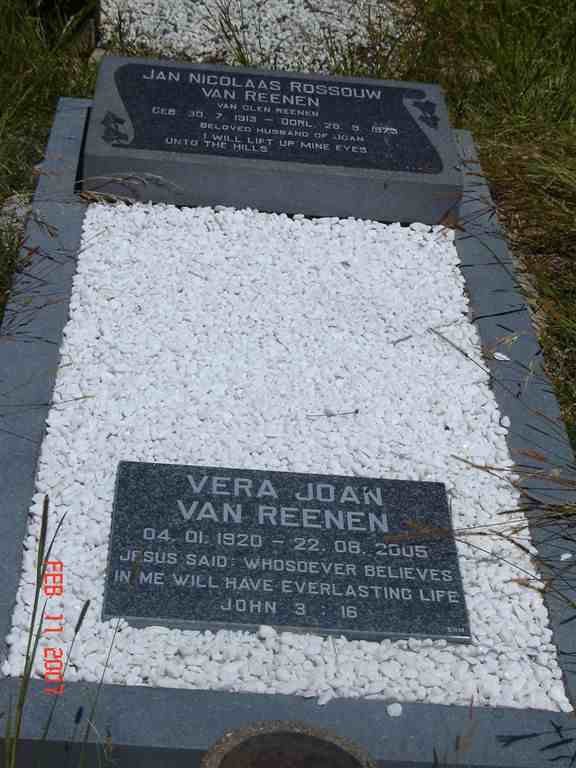 REENEN Jan Nicolaas Rossouw, van 1913-1973 &amp; Vera Joan 1920-2005