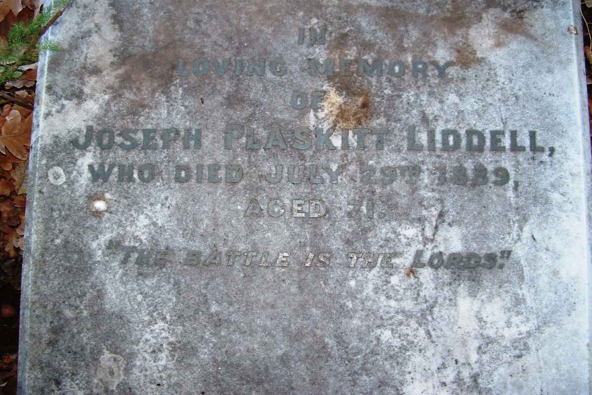 LIDDELL Joseph Plaskett -1889