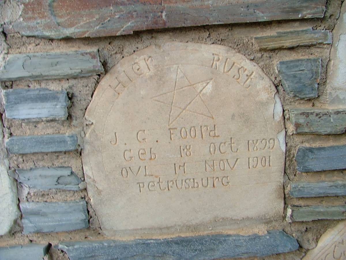 FOORD J.G. 1899-1901