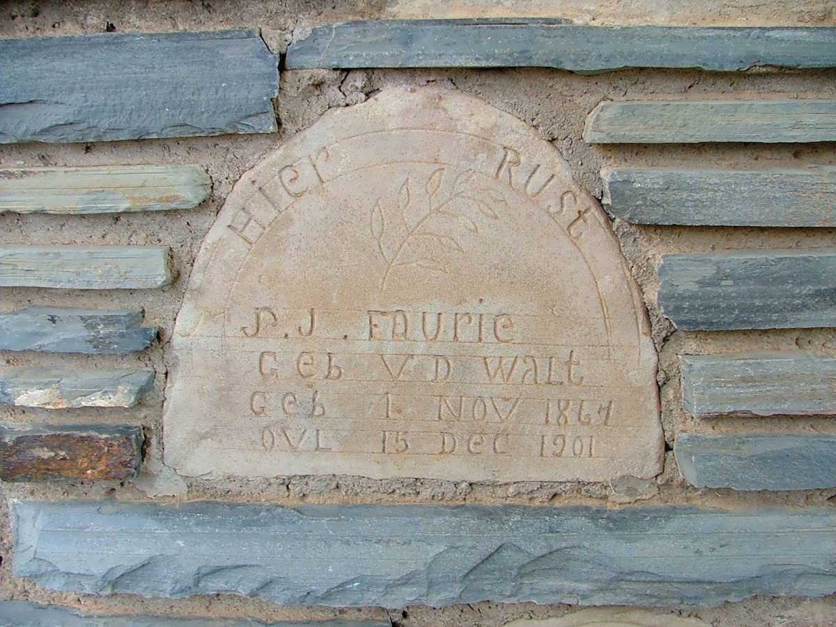 FAURIE S.J. nee V.D.WALT 1867-1901