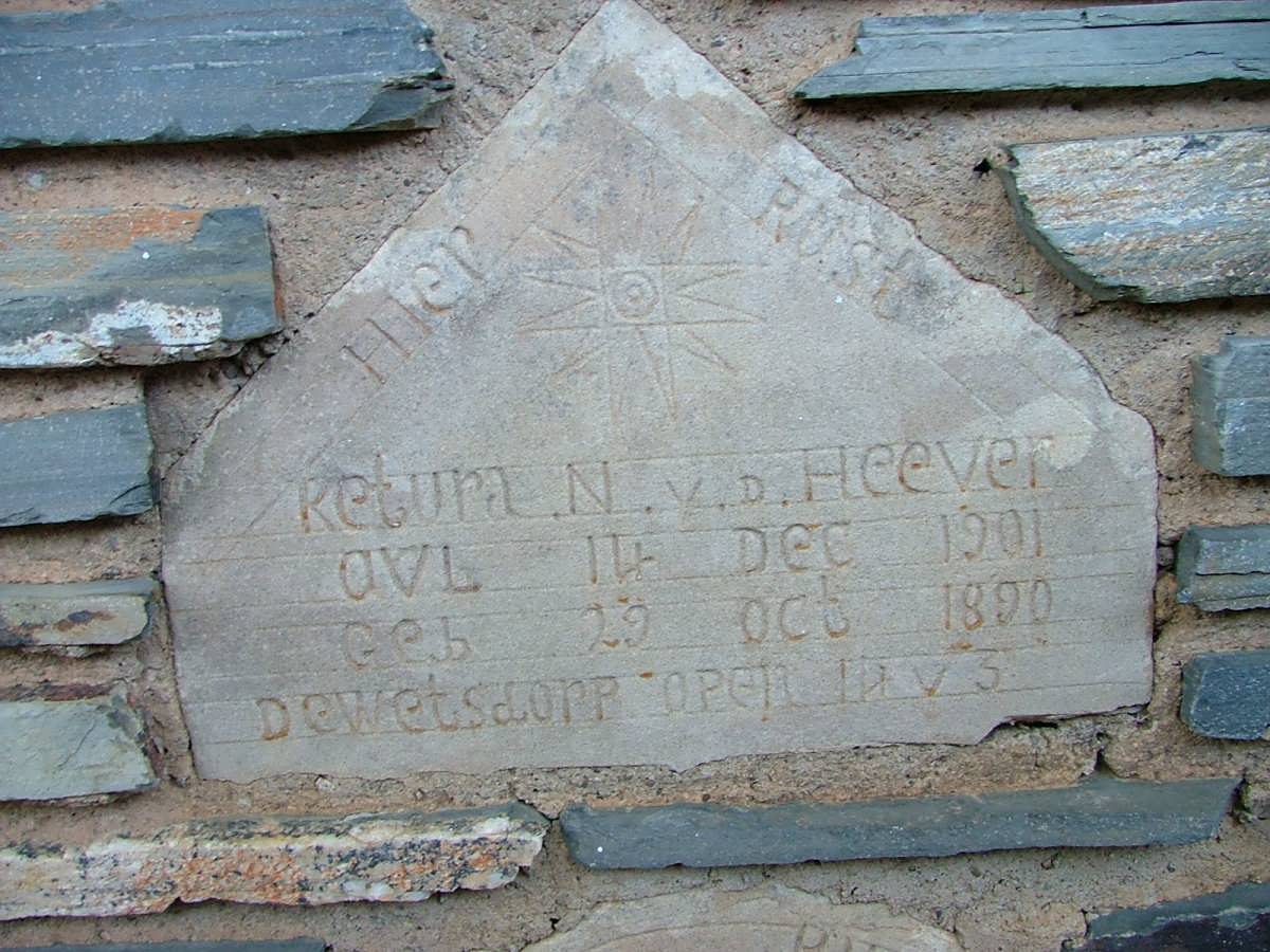 HEEVER Retura N., v.d. 1890-1901