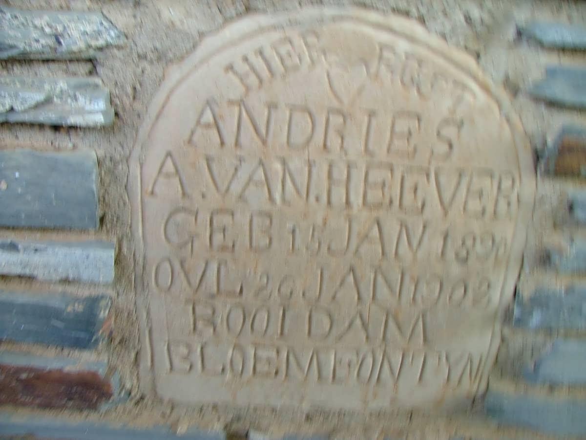 HEEVER Andries A., van 1890-1902