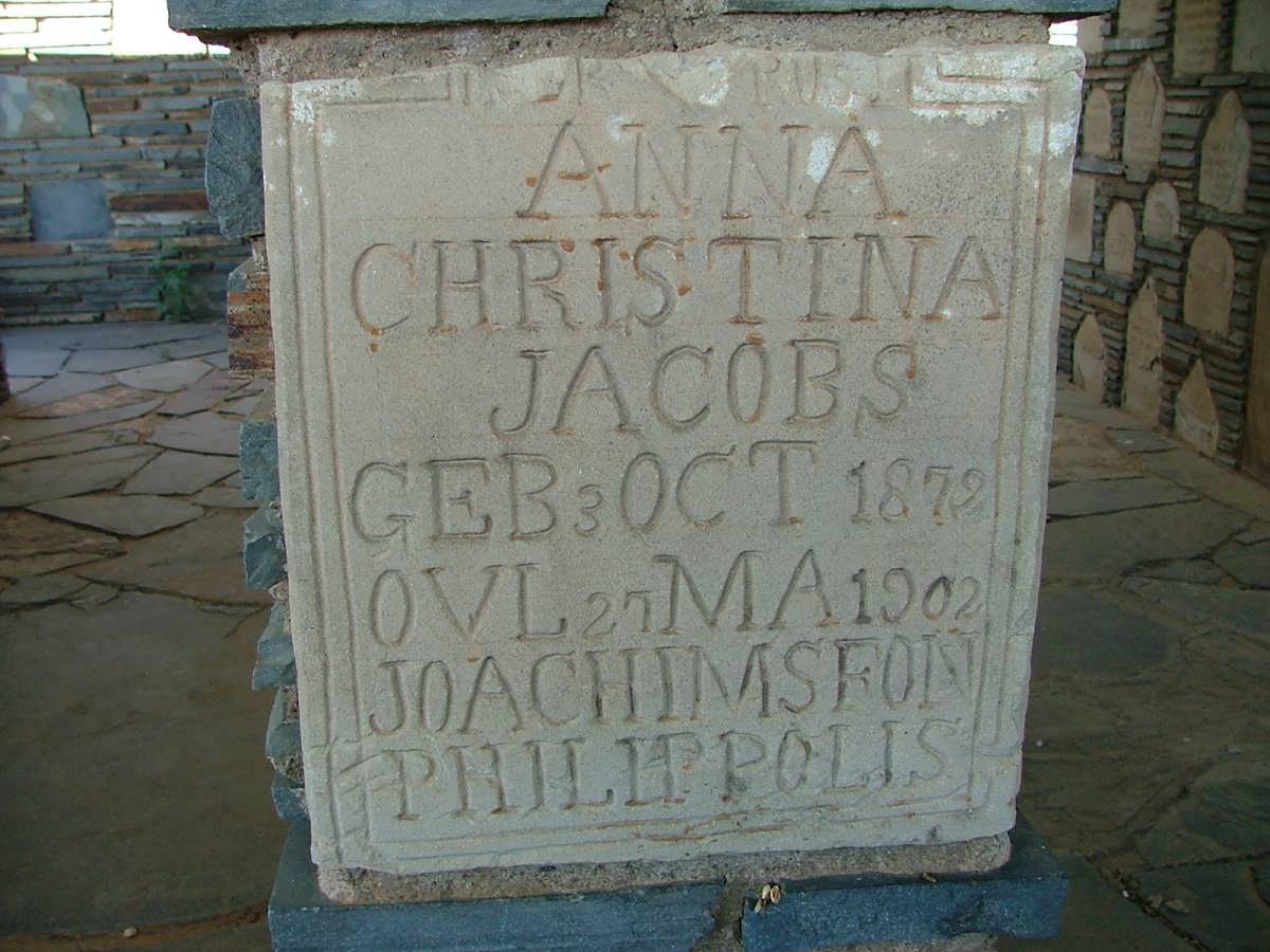 JACOBS Anna Christina 1872-1902