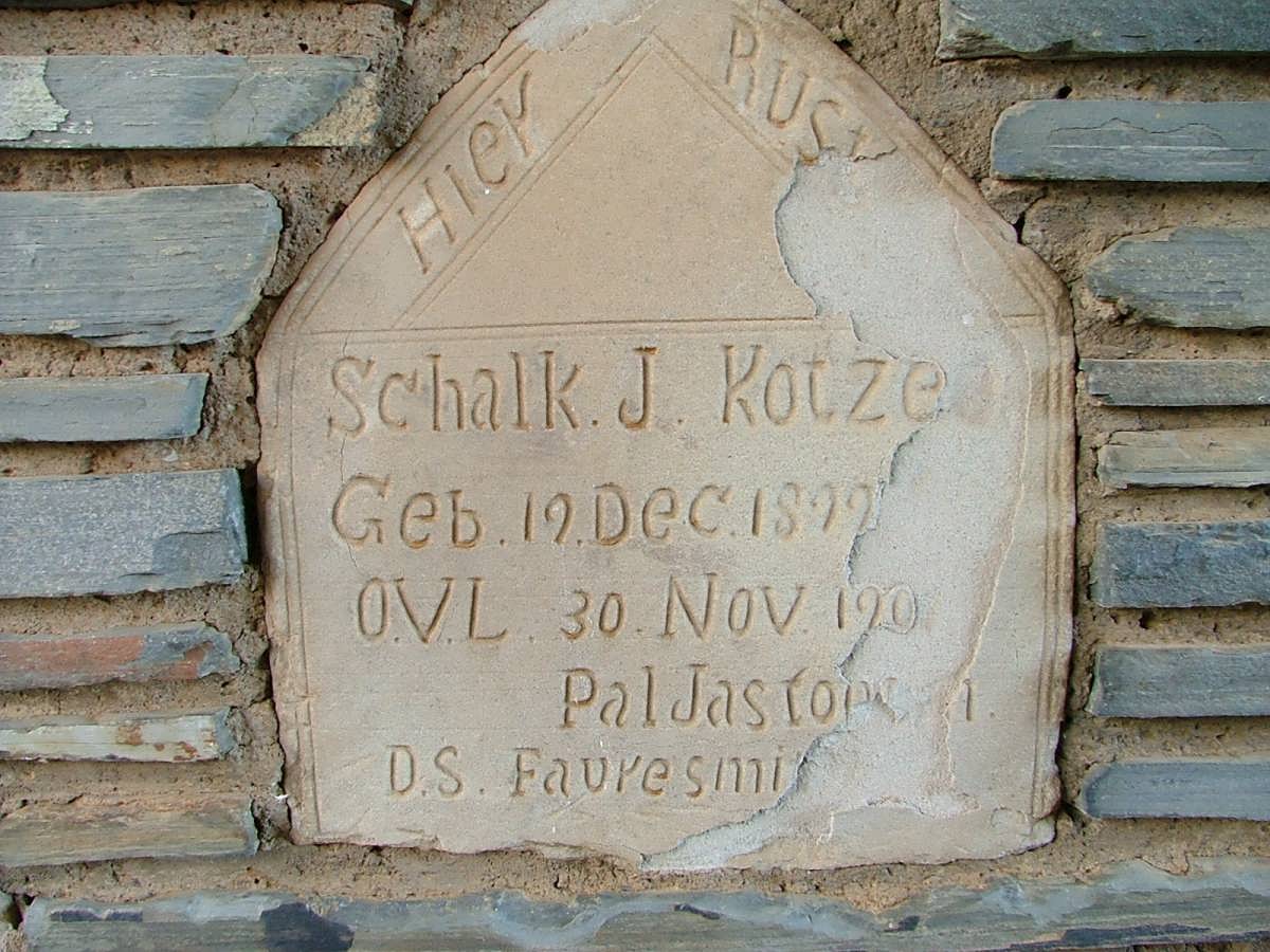 KOTZE Schalk J. 1899-1902