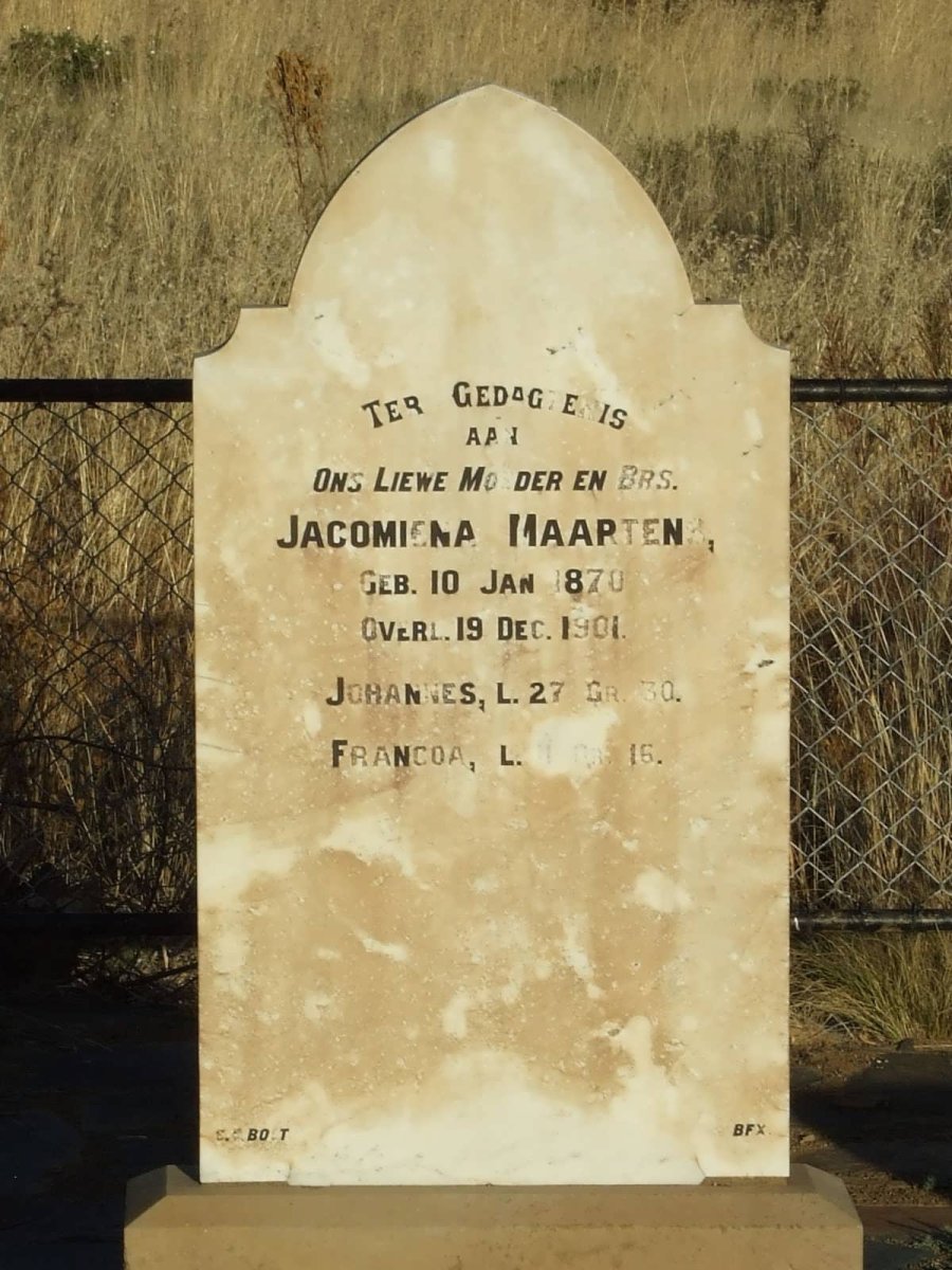 MAARTENS Jacomina 1870-1901 :: MAARTENS Johannes :: MAARTENS Francoa