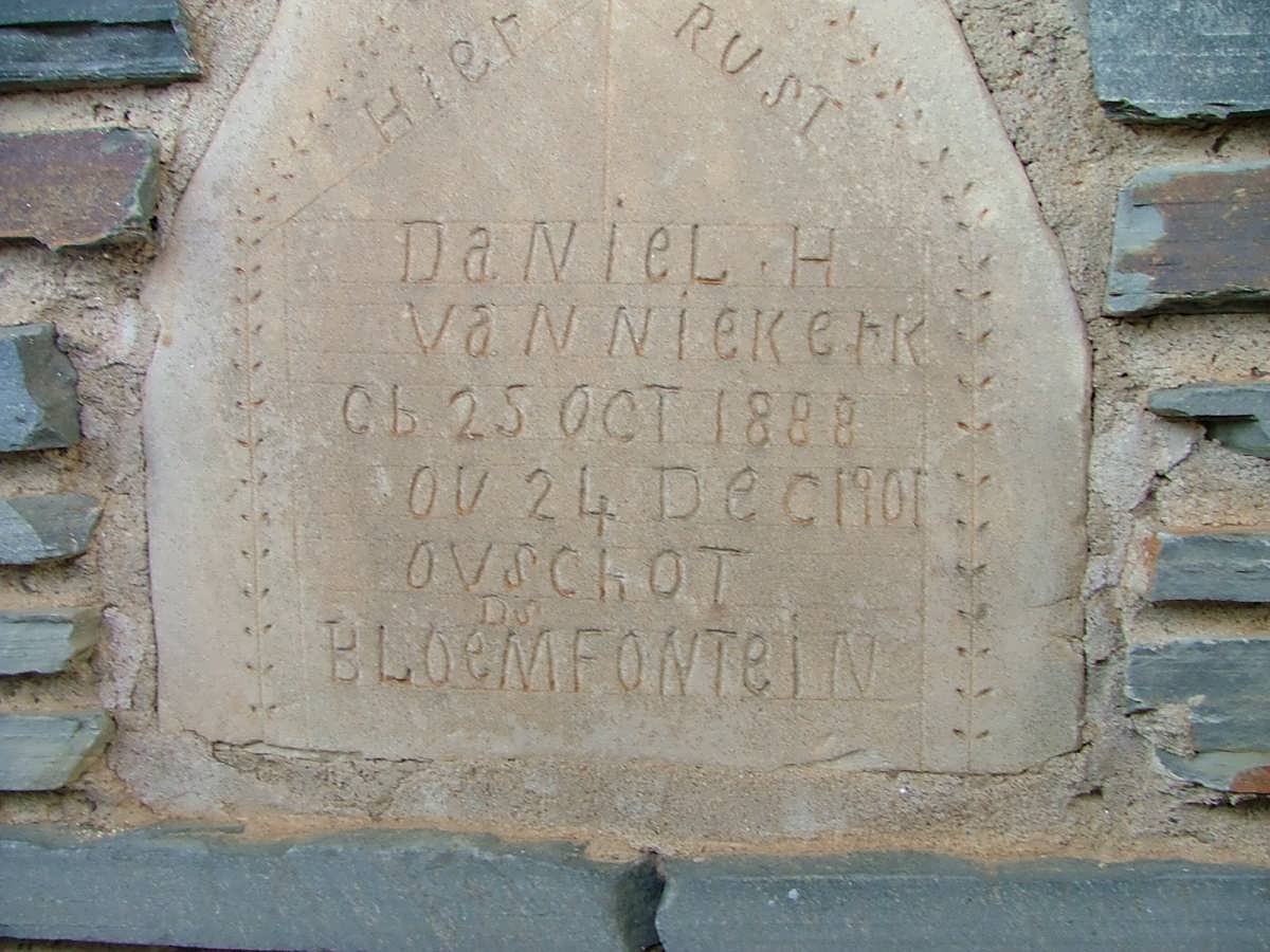 NIEKERK Daniel H., van 1888-1901