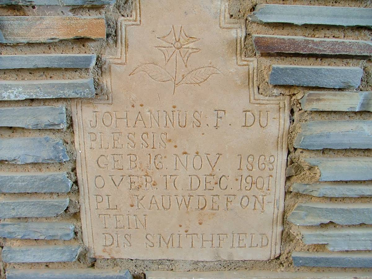 PLESSIS Johannus F., du 186?-1901