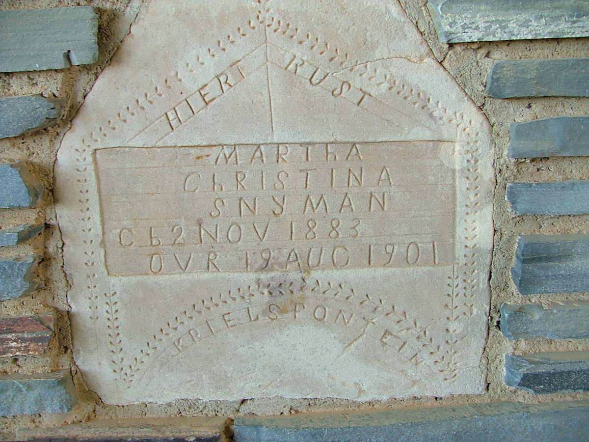 SNYMAN Martha Christina 1883-1901