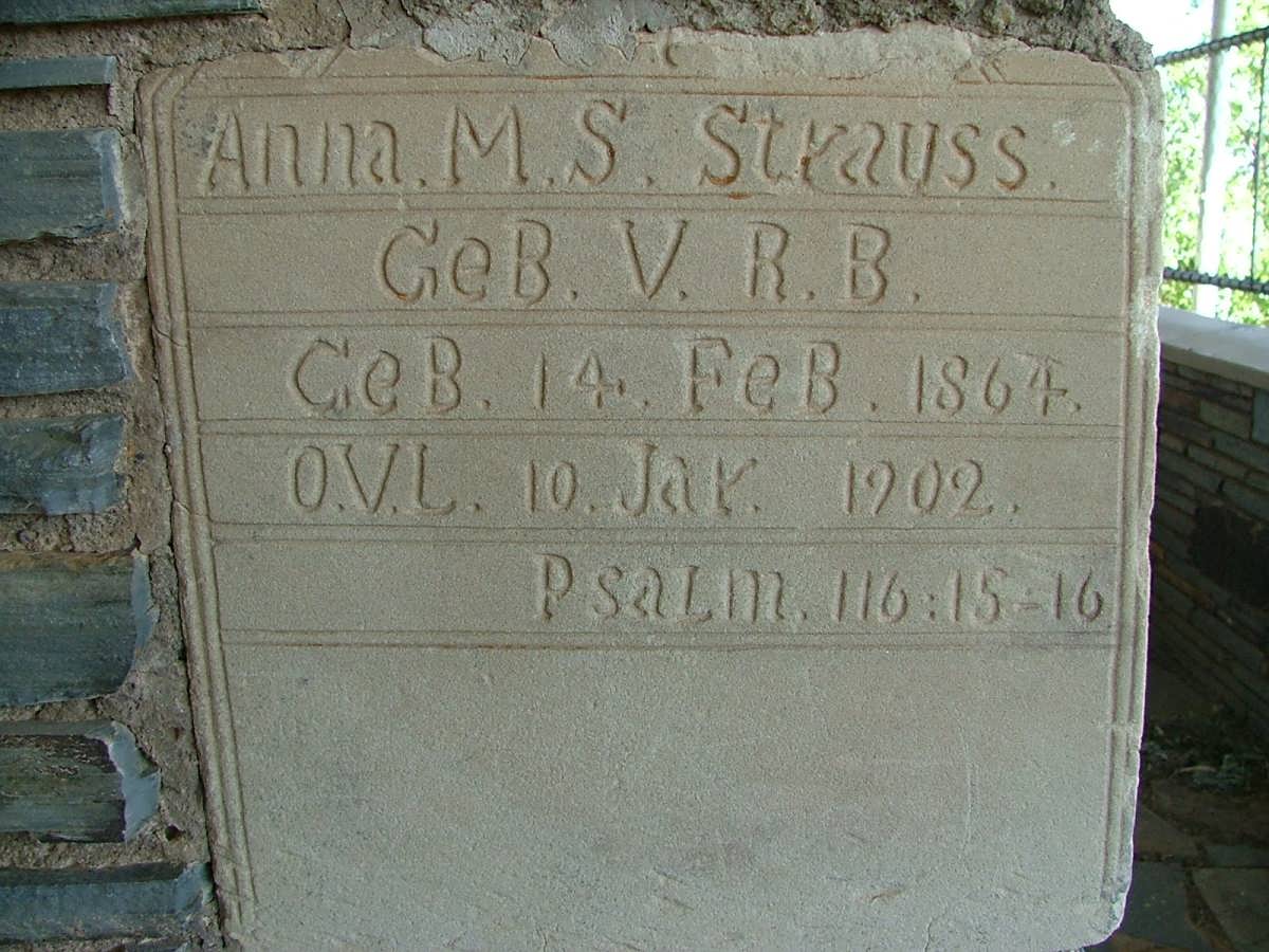 STRAUSS Anna M.S. nee V.R.B. 1864-1902