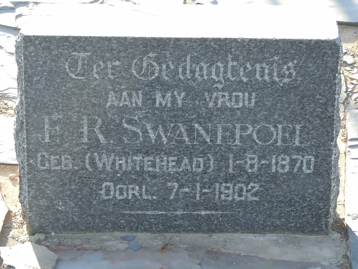 SWANEPOEL F.R. nee WHITEHEAD 1870-1902