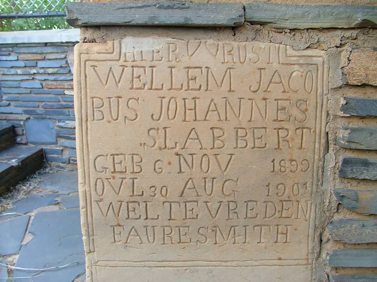 SLABBERT Wellem Jacobus Johannes 1899-1901