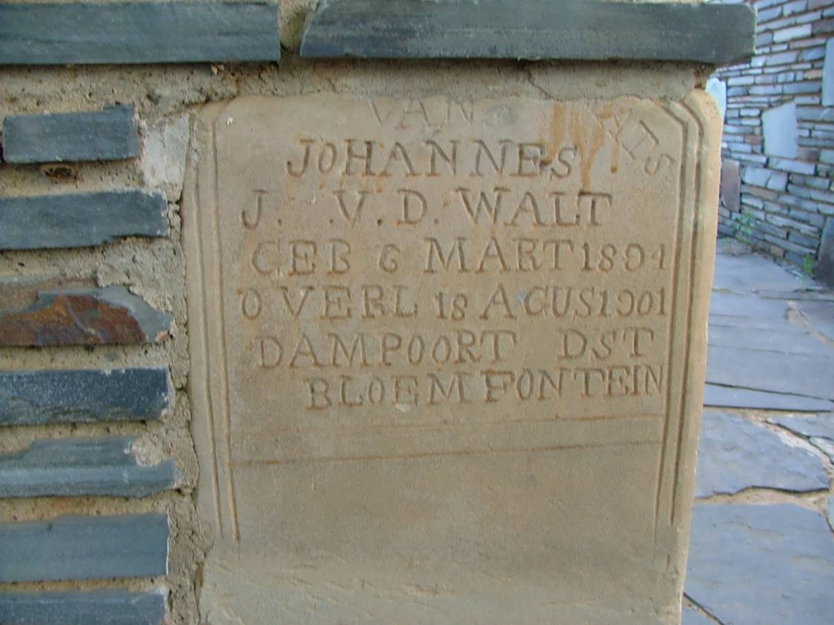 WALT Johannes J., v.d. 1894-1901