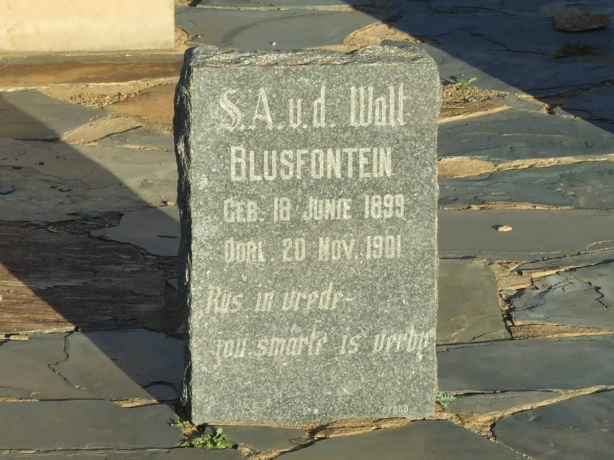 WALT S.A., van der 1899-1901