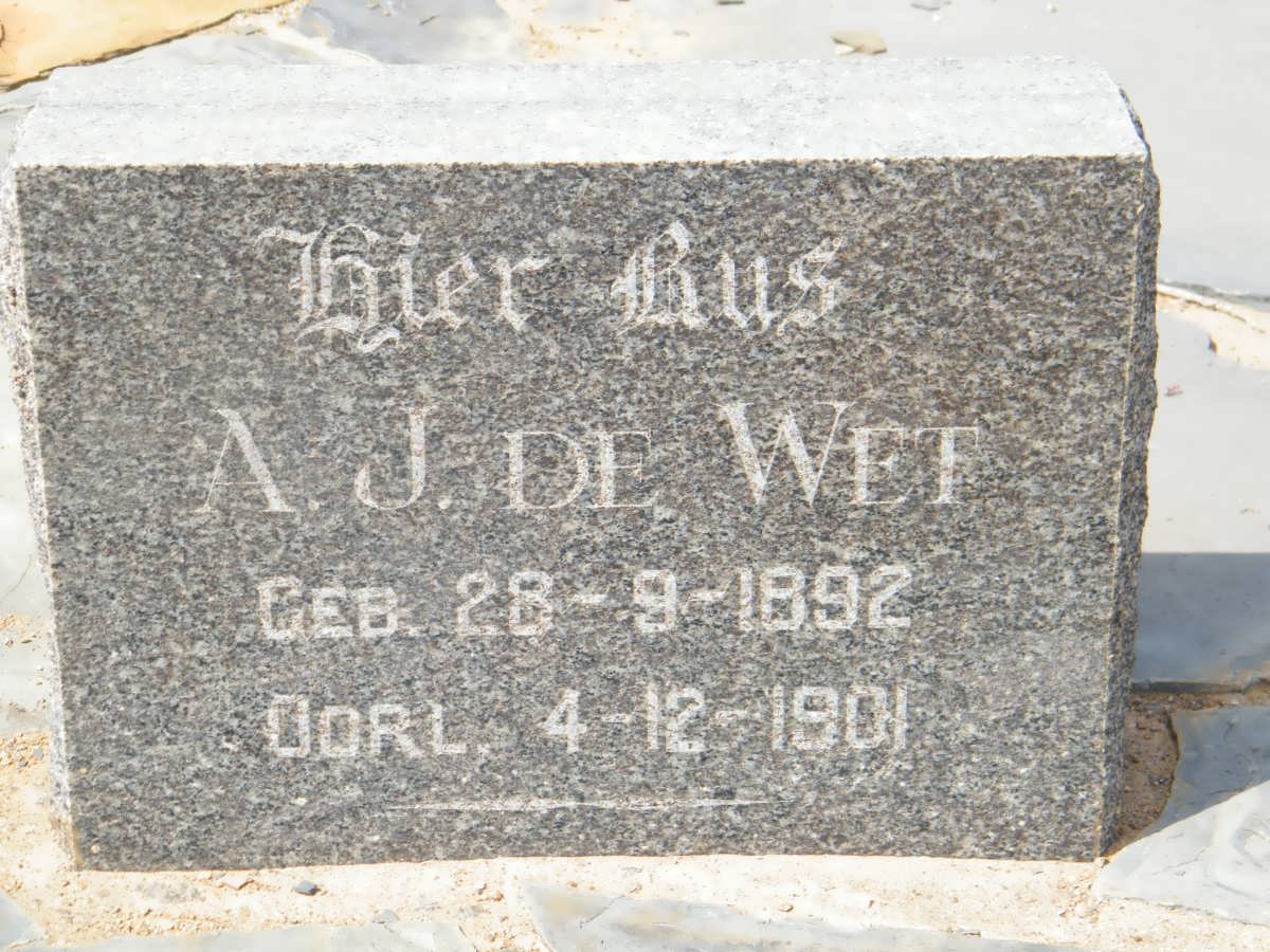 WET A.J., de 1892-1901