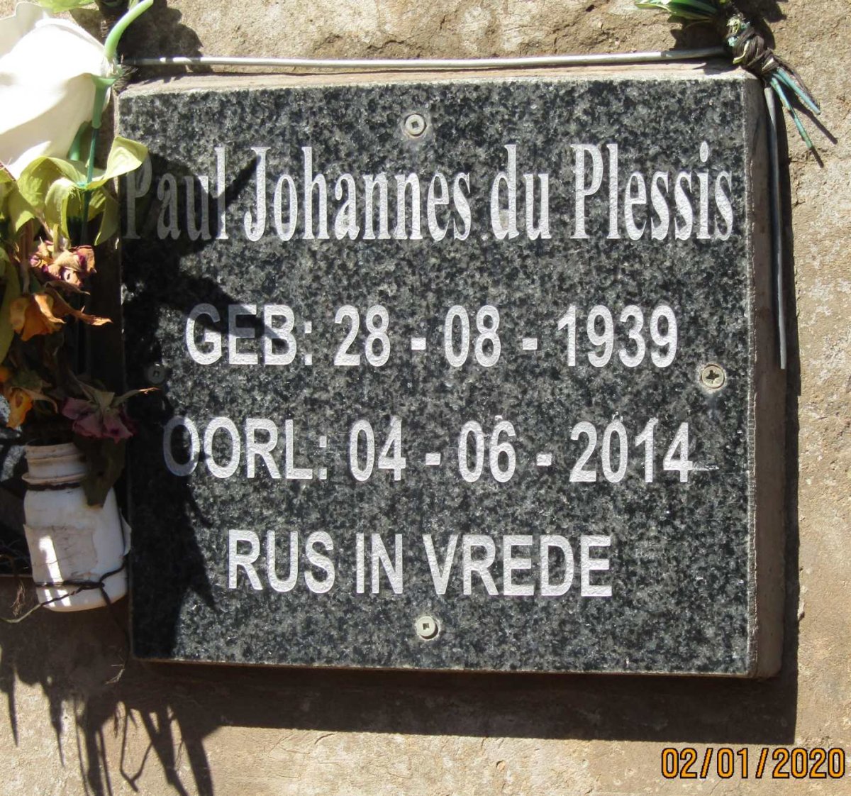 PLESSIS Paul Johannes, du 1939-2014