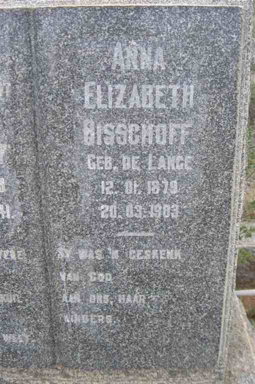 BISSCHOFF Anna Elizabeth nee DE LANGE 1879-1983