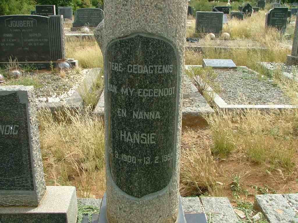 BOTHA Hansie 1900-1959
