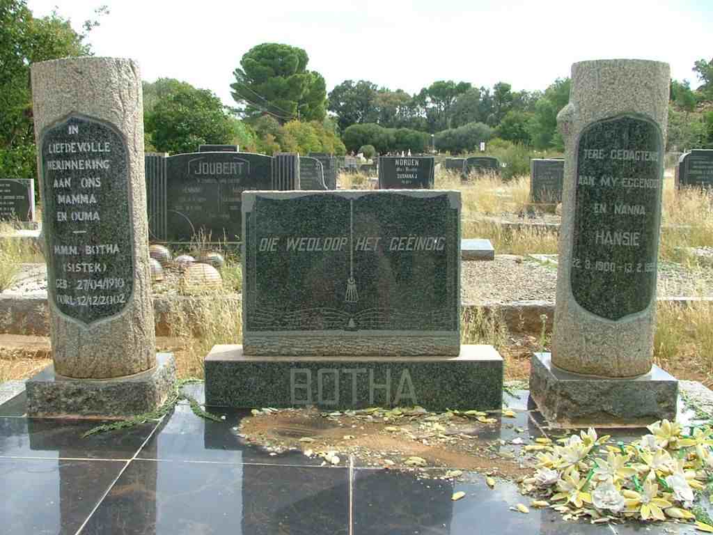 BOTHA Hansie 1900-1959 &amp; M.M.M. 1910-2002