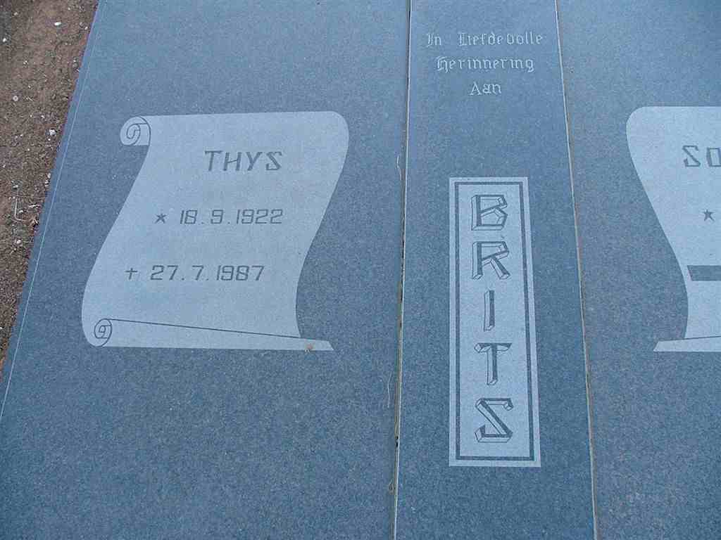 BRITS Thys 1922-1987