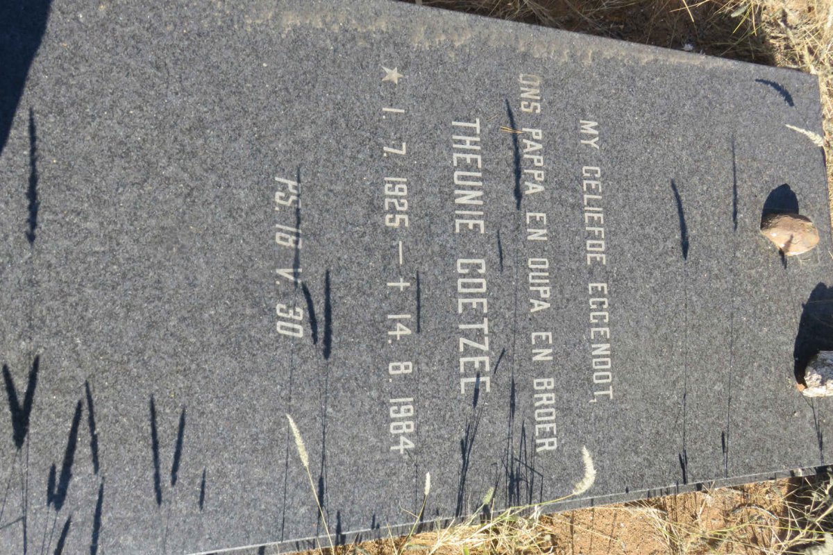 COETZEE Theunie 1925-1984