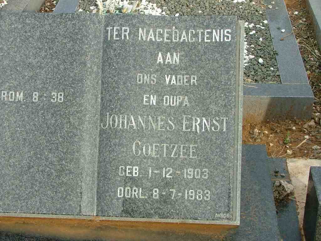 COETZEE Johannes Ernst 1903-1983