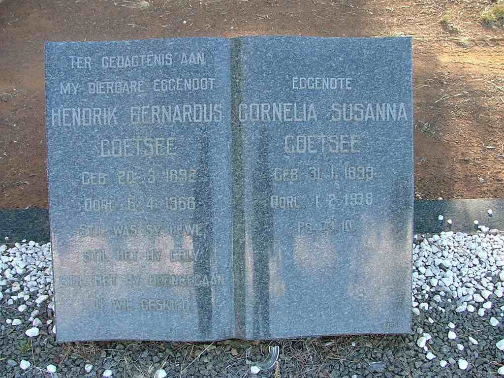 COETSEE Hendrik Bernardus 1892-1966 &amp; Cornelia Susanna 1899-1978