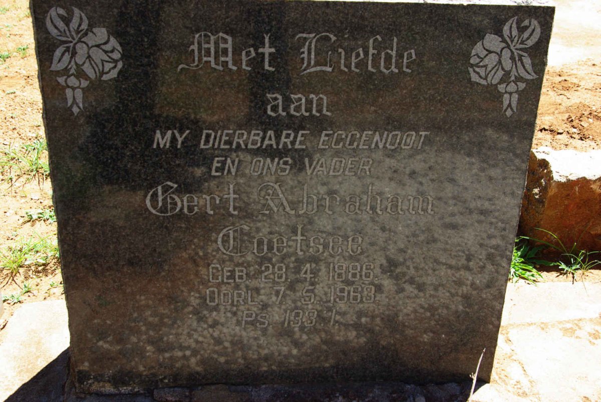COETSEE Gert Abraham 1886-1963