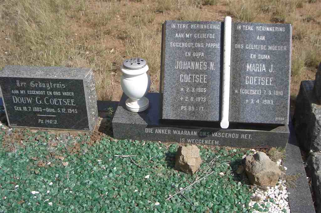 COETSEE Douw G. 1883-1945 :: COETSEE Johannes N. 1905-1973 &amp; Maria J. COETSEE 1910-1983