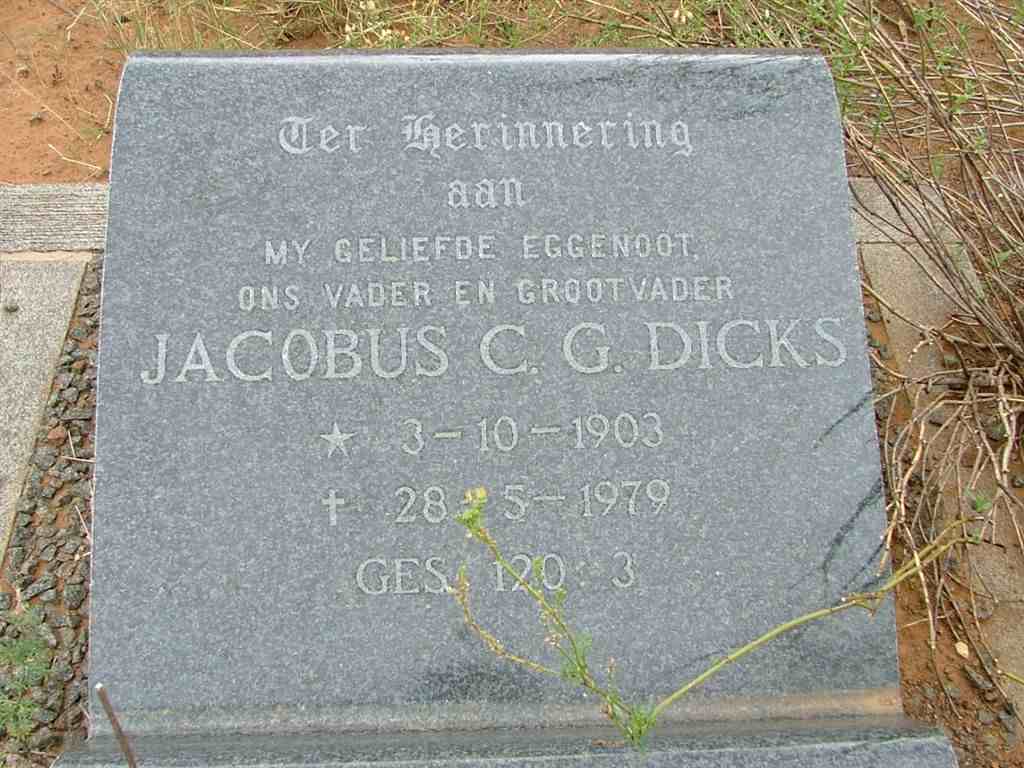 DICKS Jacobus C.G. 1903-1979