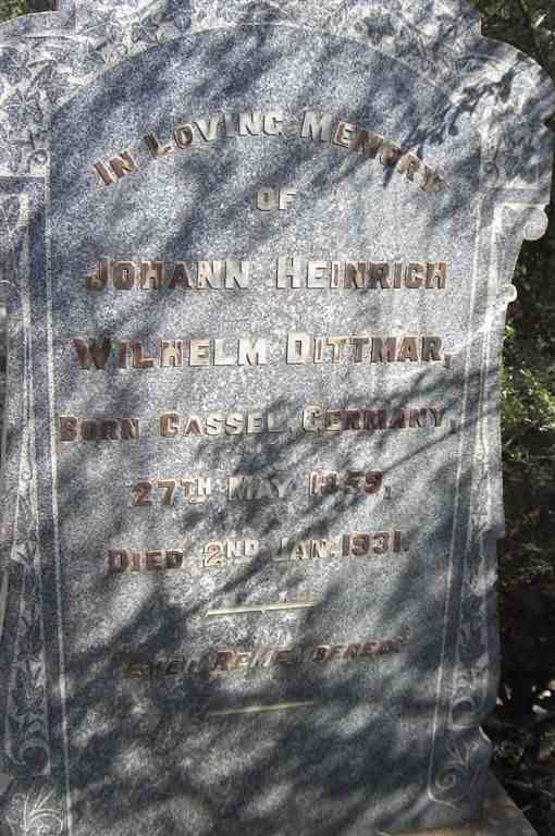 DITTMAR Johann Heinrich Wilhelm 1859-1931