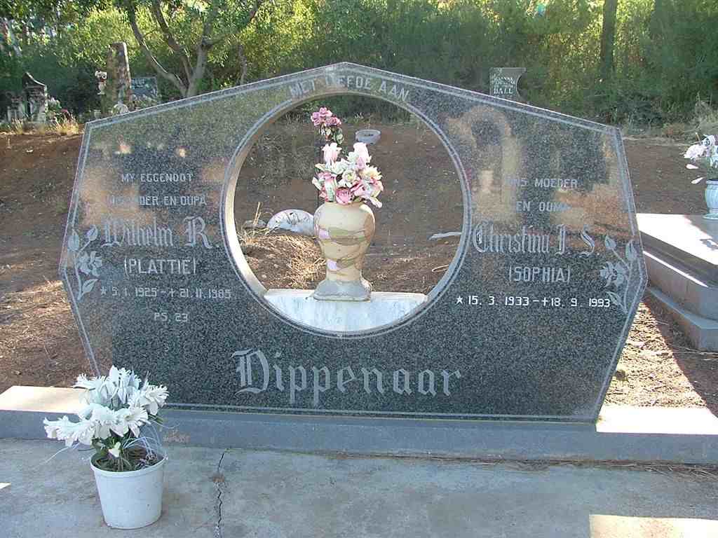 DIPPENAAR Wilhelm R. 1925-1985 &amp; Christina I.S. 1933-1993