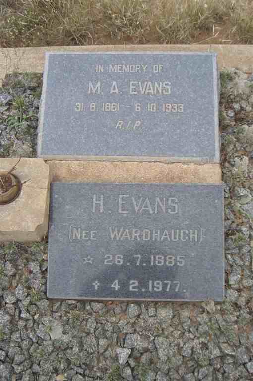 EVANS M.A. 1861-1933 &amp; H. WARDHAUGH 1885-1977