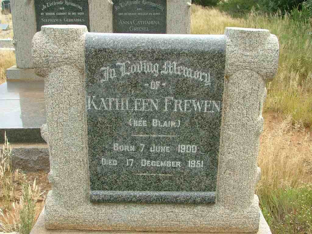 FREWEN Kathleen nee BLAIR 1900-1951