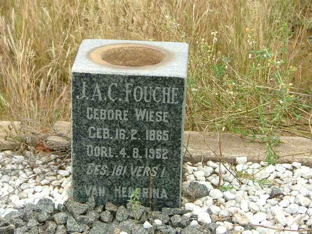 FOUCHE J.A.C. nee WIESE 1865-1952