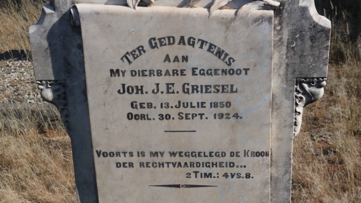 GRIESEL J.J.E. 1850-1924 &amp; Martha M. WIESNER 1857-1938