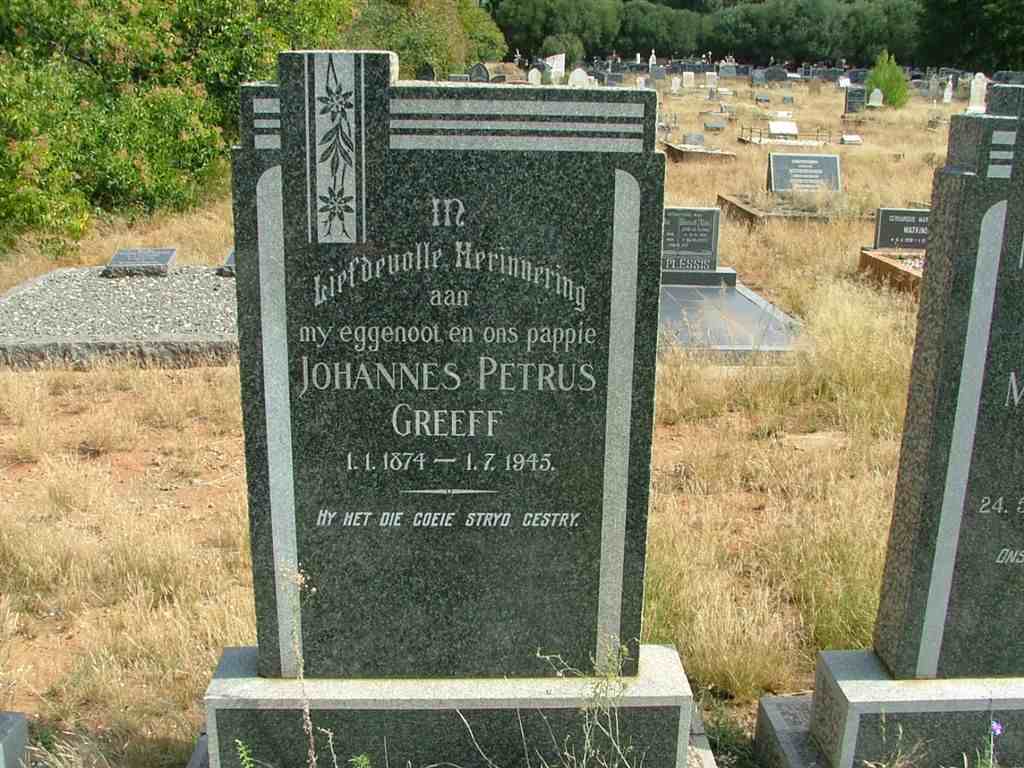 GREEFF Johannes Petrus 1874-1945