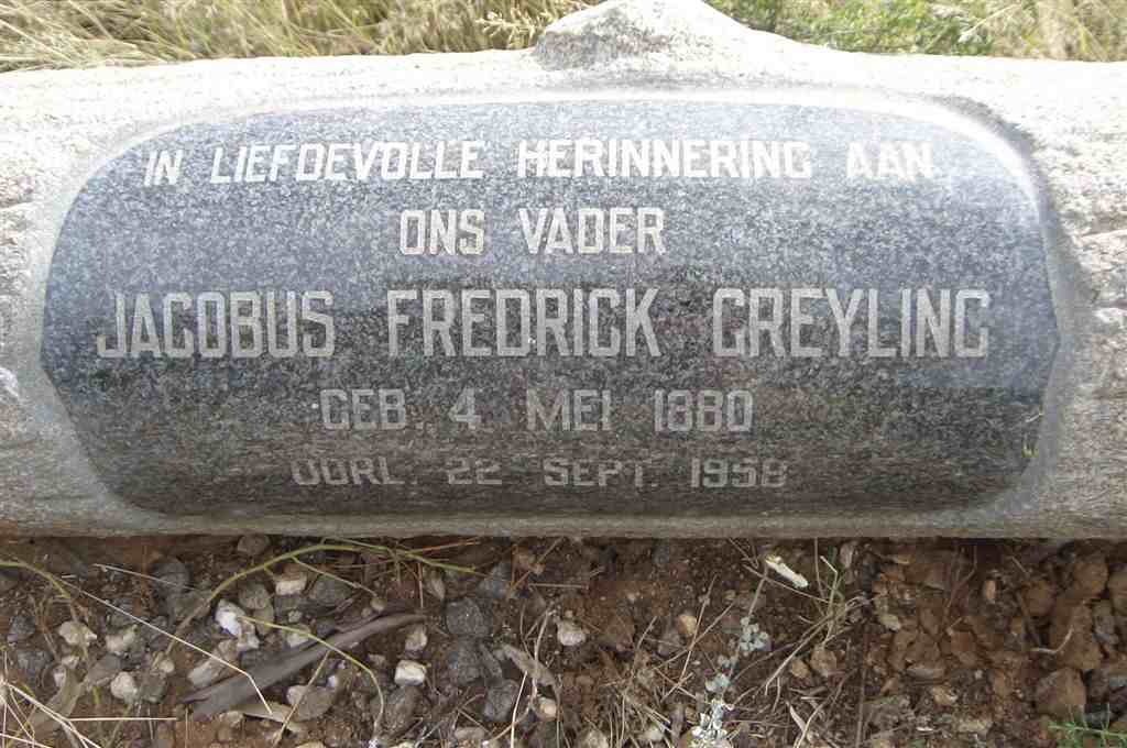 GREYLING Jacobus Fredrick 1880-1958