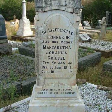 GRIESEL A.J. 1856-1927 &amp; Margaretha Johanna GROBBELAAR 1861-1948