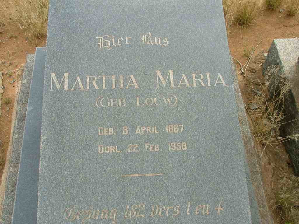GRIESEL Martha Maria nee LOUW 1887-1958