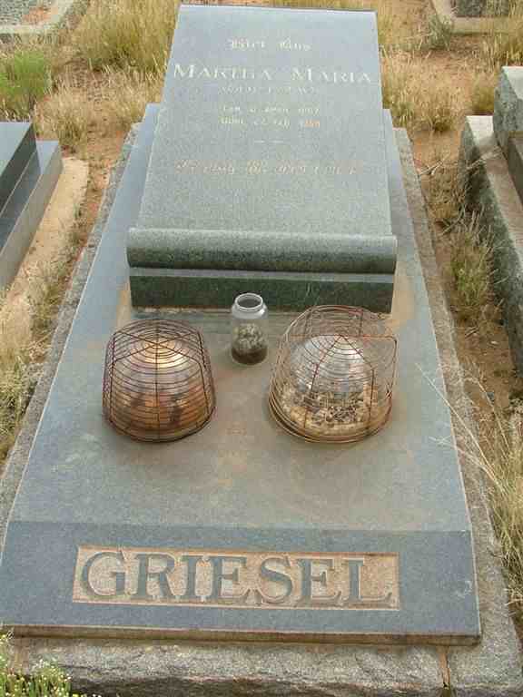 GRIESEL Martha Maria nee LOUW 1887-1958