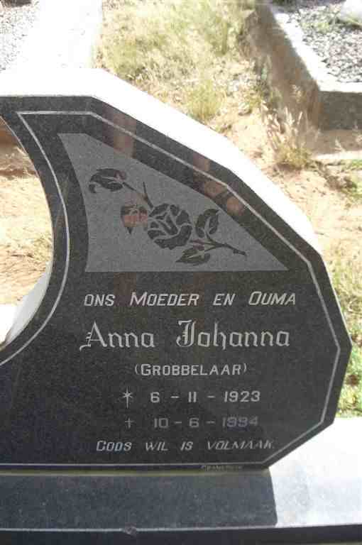 GROBBELAAR Anna Johanna nee GROBBELAAR 1923-1994