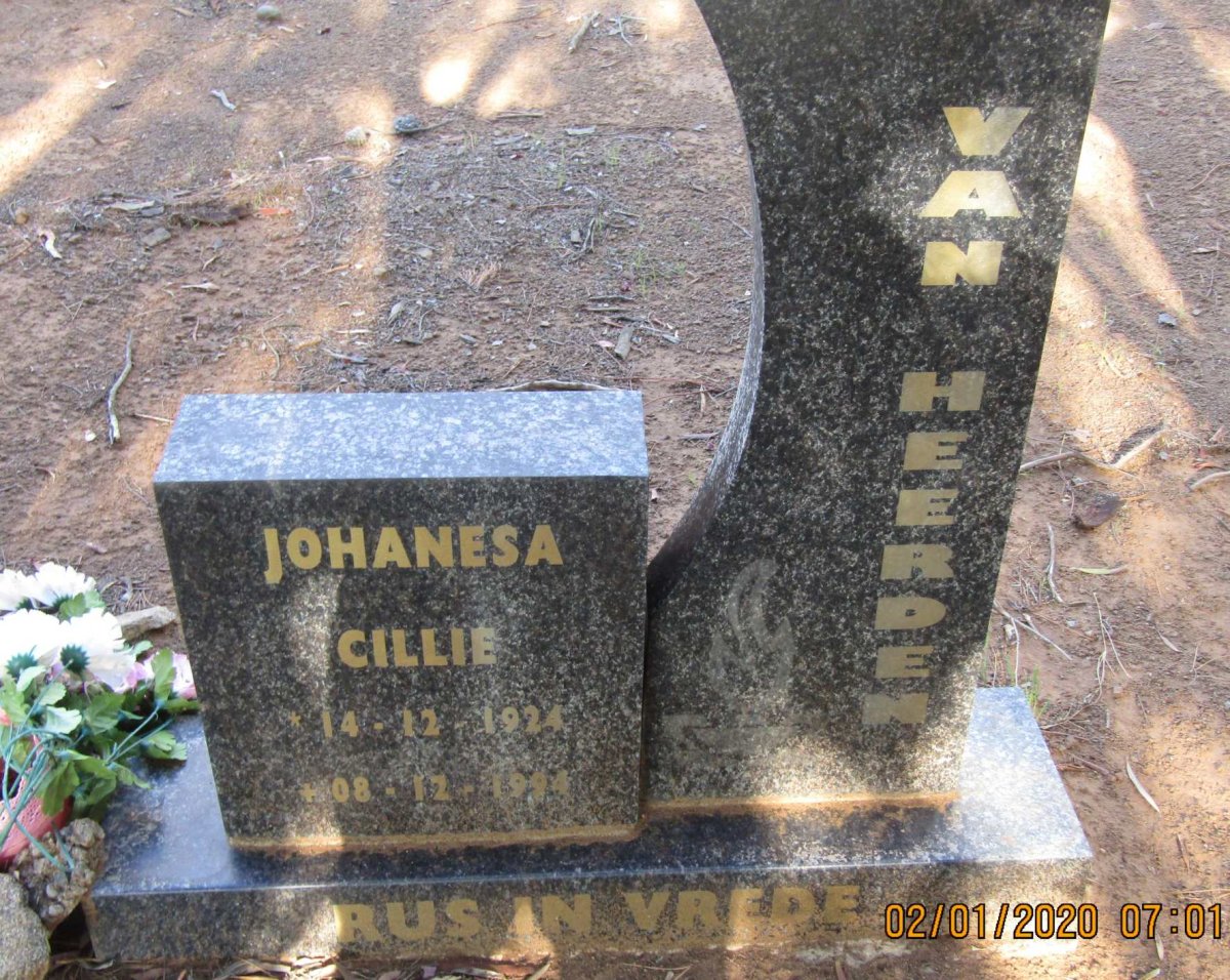 HEERDEN Johanesa Cillie, van 1924-1994