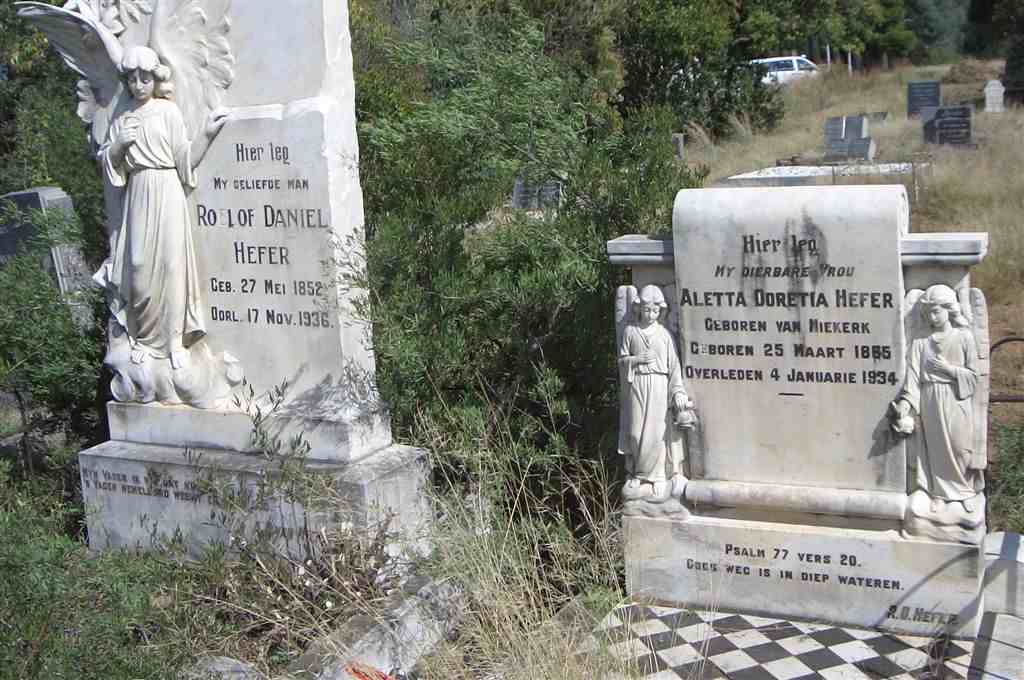 HEFER Roelof Daniel 1852-1936 &amp; Aletta Doretia VAN NIEKERK 1885-1934